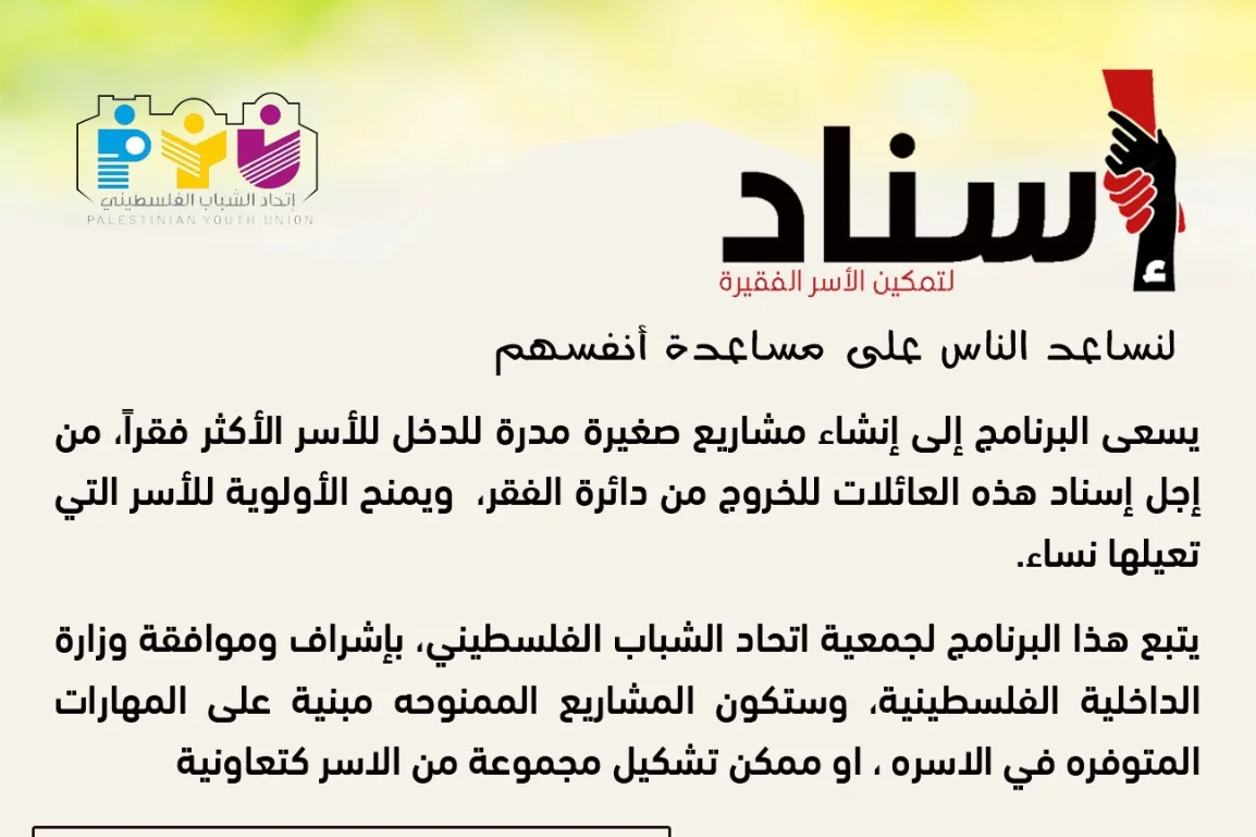 إسناد لتمكين الاسر الفقيرة - فلسطين